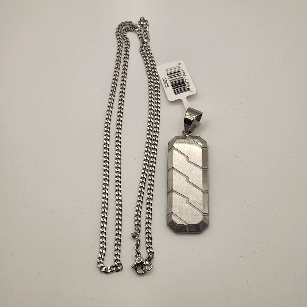 Invicta Elements Men's Stainless Geometric Pendant w/Necklace